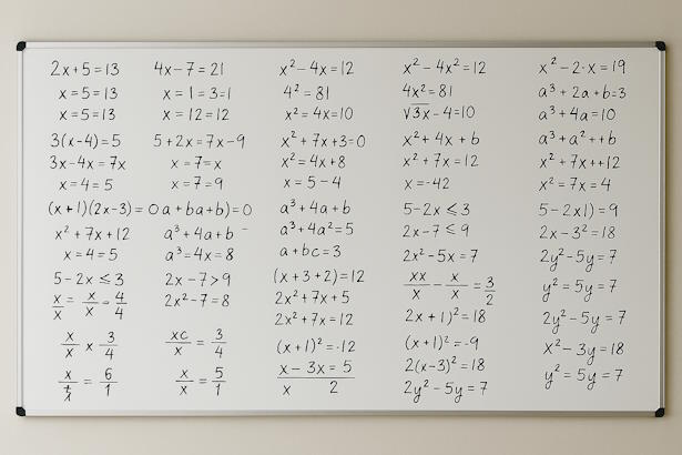Algebra equations on a board