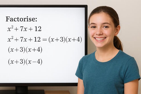 Algebraic factorisation on a chalkboard